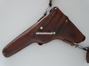 Lederetui zu Schweizer Ordonnanz Parabellum Model 1900 und 1906 gefertigt 1916