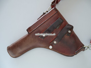 Leder Etui zu Ordonnanz Pistole SIG A49 (P-210) gefertigt 1950
