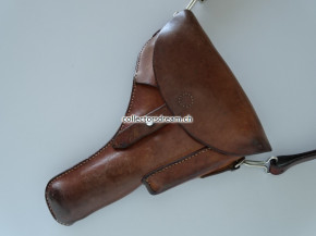 Leder Etui zu Ordonnanz Pistole SIG A49 (P-210) gefertigt 1950