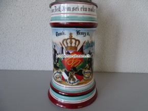 Reservistenkrug des Tambur Kurz II vom 10. Württembergischen Infanterie-Regiments Nr. 180 Dienstzeit 1901/03