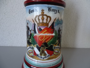 Reservistenkrug des Tambur Kurz II vom 10. Württembergischen Infanterie-Regiments Nr. 180 Dienstzeit 1901/03